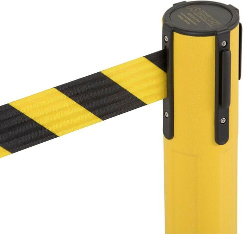 US Weight Crowd Control barriers- Sentry Stanchion with Retractable Belt Barrier– Easy Connect Assembly (2-Pack) Crowd Control Stanchions - Chevron Yellow/Black in Saudi Arabia