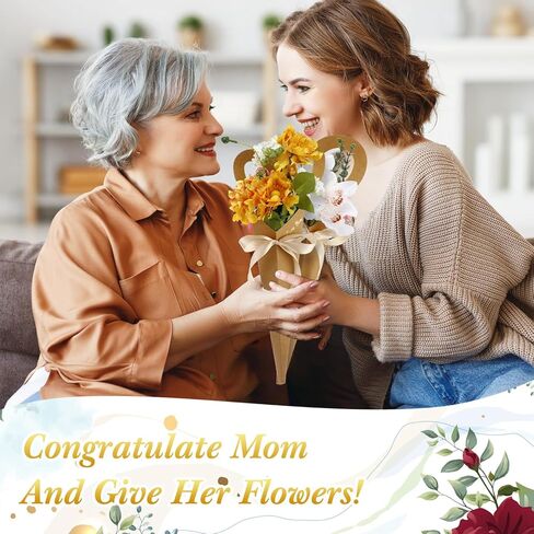 حقيبة باقة زهور التخرج 20 قطعة منthenshop مقاس 18.3 × 7.1 بوصة على شكل قلب وأكمام زهرة واحدة وحقيبة باقة زهور على شكل قلب هدية صندوق زهور مع شريط لهدايا عيد ميلاد الذكرى السنوية لزهرة الورد المفردة (كرافت) in Kuwait