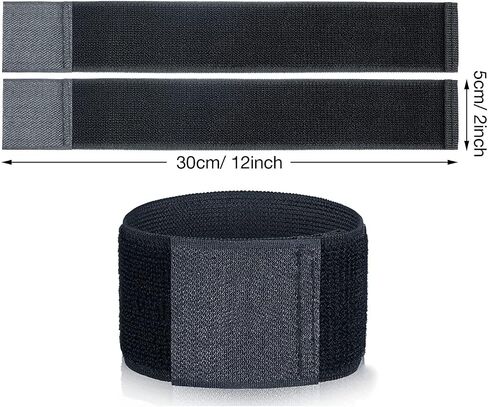 4pcs Soccer Shin Guard Straps 12x2 Black Adjustable Nylon Elastic Sports Strap Non-Crash Sports Bandage in Saudi Arabia