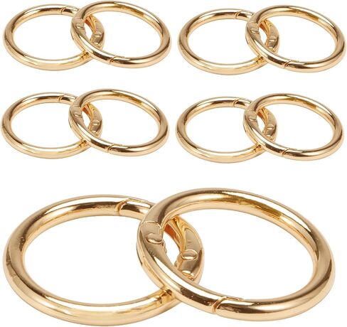 10Pcs Spring O Rings Clip Keychain,1 Inch Round Snap Clip Gold Key Rings for Keychain Alloy Round Buckle Key Hook Purse Strap Extender Clip for Keys,Bag, Handbag, DIY Crafts in Saudi Arabia