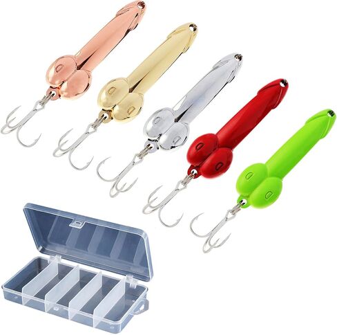 Fishing Lures Gag Gift for Men, White Elephant Gift Father's Day Angler Fishermen Metal Luminous Long Casting Sequin Spoons Lures for Bass in Saudi Arabia