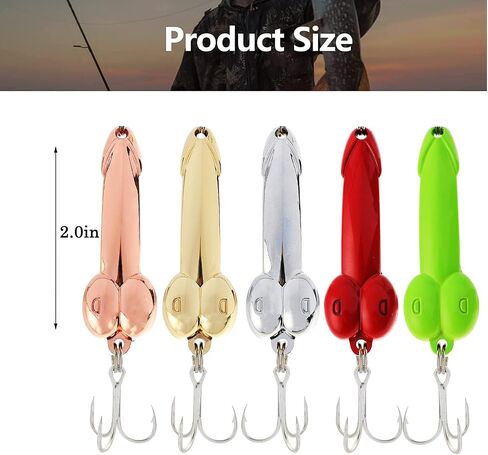 Fishing Lures Gag Gift for Men, White Elephant Gift Father's Day Angler Fishermen Metal Luminous Long Casting Sequin Spoons Lures for Bass in Saudi Arabia