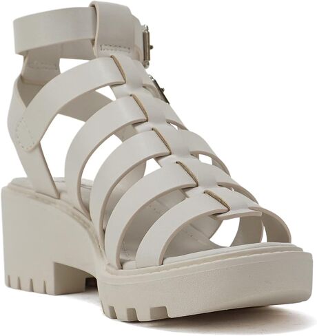 Soda “Rebirth" ~ Women Open Toe Fisherman Multi Strap Buckle Lug Sole Low Block Heeled Sandals in Saudi Arabia