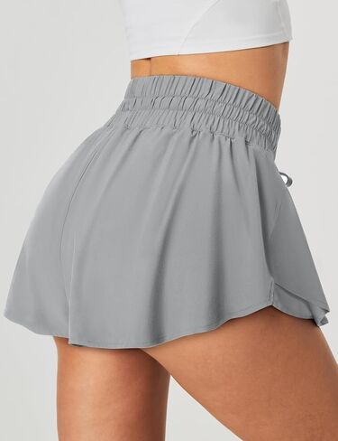 IUGA Athletic Shorts for Women Flowy Shorts High Waisted Workout Gym Running Shorts Quick Dry Tennis Skirts with Pocket in Saudi Arabia