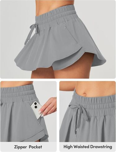 IUGA Athletic Shorts for Women Flowy Shorts High Waisted Workout Gym Running Shorts Quick Dry Tennis Skirts with Pocket in Saudi Arabia