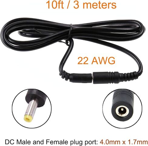 2 Pack DC 4.0mm Female to Male Extension Cable, LeTaoXing 4.0mmx1.7mm Plug DC Power Cord 3 Meters for Omron Healthcare Upper Arm Blood Pressure Monitor 5, 7,10 Series 10ft in Saudi Arabia