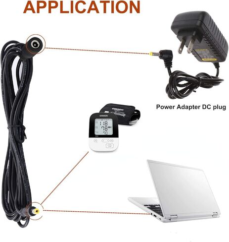 2 حزمة DC 4.0 مم كابل تمديد أنثى إلى ذكر، LeTaoXing 4.0 مم × 1.7 مم قابس تيار مستمر سلك الطاقة 3 أمتار لجهاز مراقبة ضغط الدم في الذراع العلوي من Omron Healthcare 5، 7,10 سلسلة 10 أقدام in Kuwait