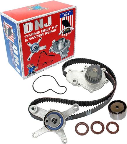 طقم حزام التوقيت DNJ TBK150AWP مع مضخة مياه لـ 1995-1999 / كرايسلر، دودج، إيجل، ميتسوبيشي، بليموث/المنتقم، الكسوف، النيون، سيبرينغ، تالون / 2.0L / DOHC / L4 / 16V / 122cid in Saudi Arabia