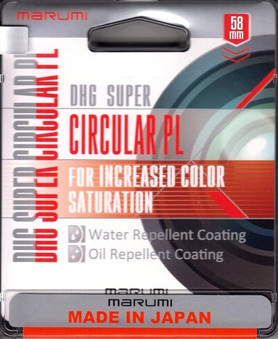 مرشح Marumi DHG Super Circular Polarizer CPL PL.D مقاس 58 مم مصنوع في اليابان in Kuwait