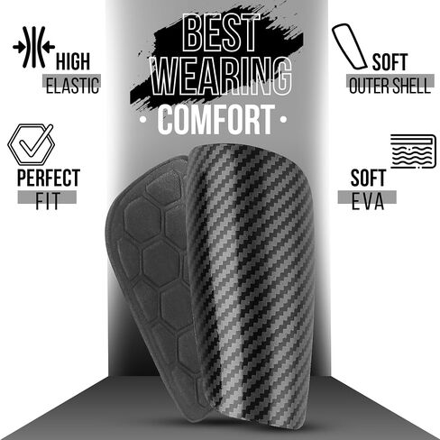 SAGA Mini shin Guards Carbon Print Unbreakable shin Guards Soccer Kids Lightweight Soccer Shin Guards Youth, & Adults | Vibrant Colors, & Durable shin Guards Youth in Saudi Arabia