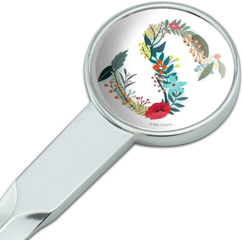 Letter S Floral Monogram Initial Classic Chrome Plated Metal Envelope Letter Opener Slitter in Saudi Arabia