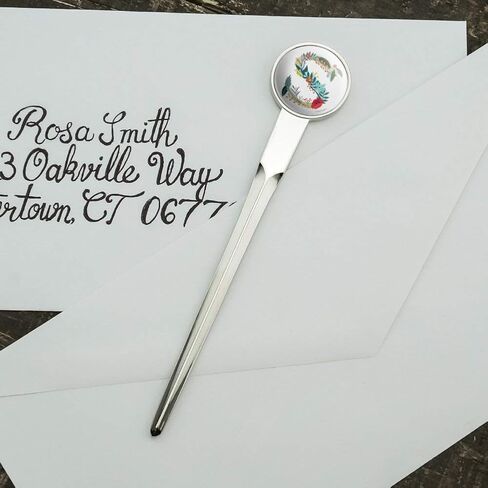 Letter S Floral Monogram Initial Classic Chrome Plated Metal Envelope Letter Opener Slitter in Saudi Arabia