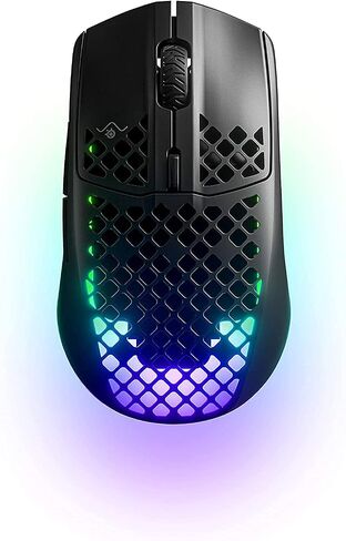 SteelSeries Aerox 3 Wireless - ماوس ألعاب خفيف للغاية - مستشعر بصري TrueMove Air 18,000 CPI - تصميم مقاوم للماء خفيف الوزن للغاية - عمر البطارية 200 ساعة (متجدد) in Saudi Arabia