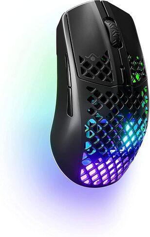 SteelSeries Aerox 3 Wireless - ماوس ألعاب خفيف للغاية - مستشعر بصري TrueMove Air 18,000 CPI - تصميم مقاوم للماء خفيف الوزن للغاية - عمر البطارية 200 ساعة (متجدد) in Saudi Arabia