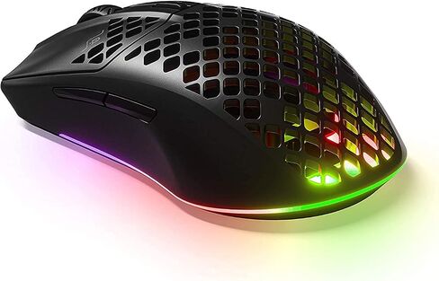 SteelSeries Aerox 3 Wireless - ماوس ألعاب خفيف للغاية - مستشعر بصري TrueMove Air 18,000 CPI - تصميم مقاوم للماء خفيف الوزن للغاية - عمر البطارية 200 ساعة (متجدد) in Saudi Arabia