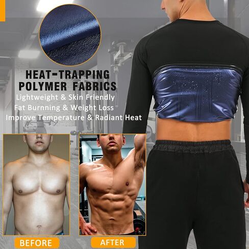 Sauna Suit Shirt for Men Weight Loss Sweat Waist Trainer Vest Workout Compression Tank Top in Saudi Arabia