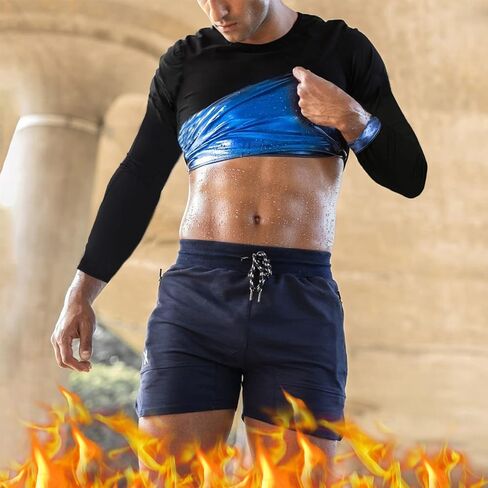 Sauna Suit Shirt for Men Weight Loss Sweat Waist Trainer Vest Workout Compression Tank Top in Saudi Arabia
