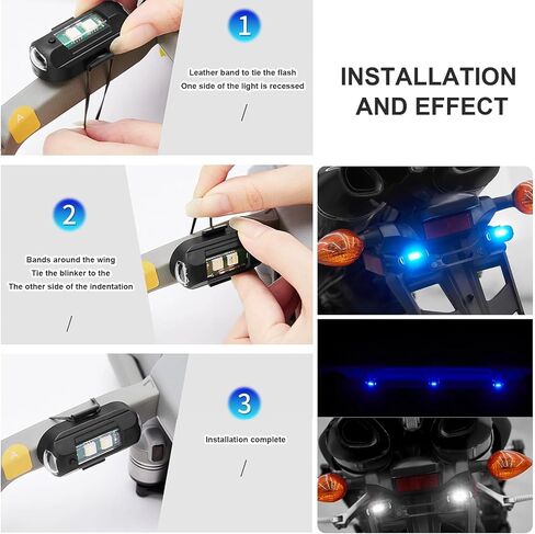 4 قطع LED 3 ألوان أضواء ستروب بدون طيار، 3 أوضاع إضاءة قابلة للشحن ومضادة للتصادمات، ضوء تحذير وامض مقاوم للماء للدراجات النارية بدون طيار والشاحنات والسيارات والدراجات (مع كابل شحن) in Saudi Arabia