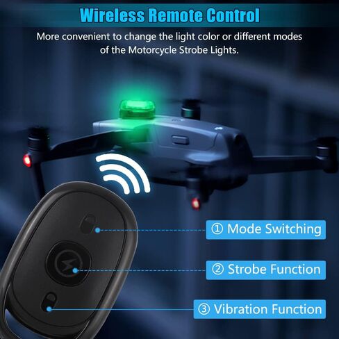 مصابيح LED لاسلكية عالية السطوع من UHONSN مع جهاز تحكم عن بعد LED مضاد للتصادم وامض ضوء تحذير للدراجات النارية والدراجة بدون طيار والسيارة الصغيرة والضوء الخلفي للطوارئ 7 ألوان 4 قطع in Kuwait