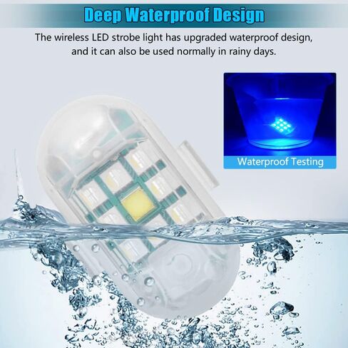 مصابيح LED لاسلكية عالية السطوع من UHONSN مع جهاز تحكم عن بعد LED مضاد للتصادم وامض ضوء تحذير للدراجات النارية والدراجة بدون طيار والسيارة الصغيرة والضوء الخلفي للطوارئ 7 ألوان 4 قطع in Kuwait