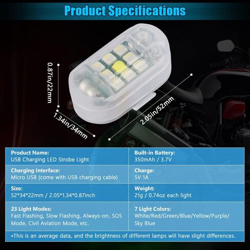 مصابيح LED لاسلكية عالية السطوع من UHONSN مع جهاز تحكم عن بعد LED مضاد للتصادم وامض ضوء تحذير للدراجات النارية والدراجة بدون طيار والسيارة الصغيرة والضوء الخلفي للطوارئ 7 ألوان 4 قطع in Kuwait