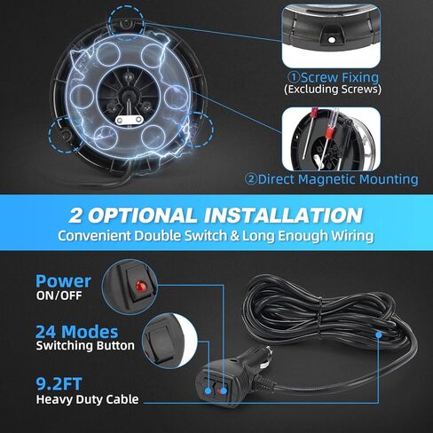 SUPAREE LED منارة ستروب أضواء للشاحنات الطوارئ سقف أعلى ستروب ضوء للمركبات، LED تحذير منارة أضواء وامضة للبناء سيارات شاحنات ATV UTV (العنبر / أبيض) in Kuwait