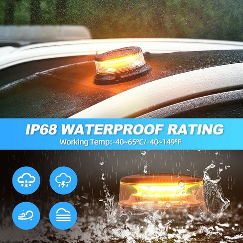 SUPAREE LED منارة ستروب أضواء للشاحنات الطوارئ سقف أعلى ستروب ضوء للمركبات، LED تحذير منارة أضواء وامضة للبناء سيارات شاحنات ATV UTV (العنبر / أبيض) in Kuwait