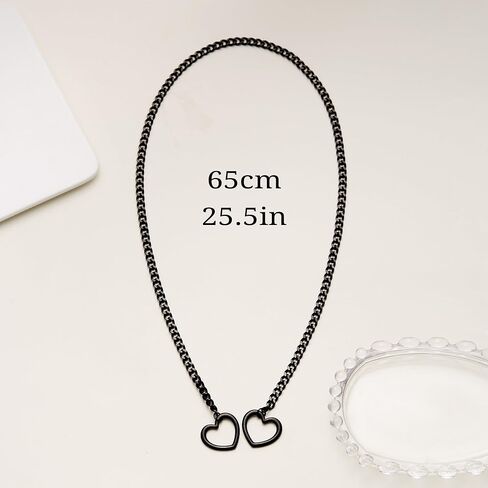 Heart O-ring Slip Chain Necklace For Women Stainless Steel Punk Gothic Cuban Necklace Jewelry Adjustable Y-Necklace in Kuwait
