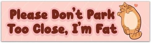 Please Don't Park Too Close. I'm Fat. | Funny Car Decal - Funny Sticker - Vinyl Decal Bumper Sticker [01794] in Saudi Arabia