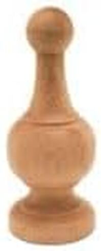 المسمار النهائي الخشبي في (عبوة من 2) أرجل الناهض وتد نهائي مزخرف لسارية العلم العلوي من الخشب الطبيعي قضيب الستارة نهاية السرير 4 1/2 بوصة طويل القامة جاهز للطلاء أو البقع in Kuwait