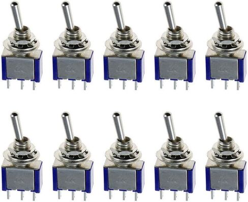ESUPPORT On/Off Mini Miniature Toggle Switch Car Dash Dashboard SPST 2Pin Blue Pack of 10 in Saudi Arabia