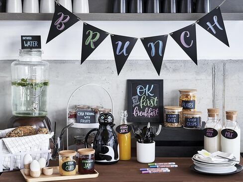 edding 4085 chalk marker - black - 1 chalk pen - round nib 1-2 mm - fine-nib wet wipe pen for chalkboards, windows, glass, mirrors - liquid chalk marker pens for opaque coverage in Kuwait