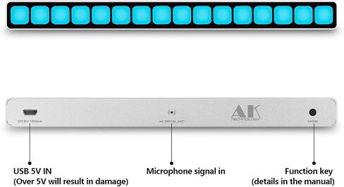 Nobsound 16-bit MIC Voice Sound Control Music Level Audio Spectrum Indicator Blue Light LED Display Microphone Signal Acquisition USB5V Aluminum Case in Saudi Arabia