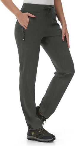 Rdruko Women's Hiking Pants Quick Dry Lightweight Water Resistant Outdoor Pants Athletic Joggers with Zipper Pockets in Saudi Arabia