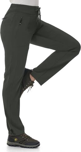 Rdruko Women's Hiking Pants Quick Dry Lightweight Water Resistant Outdoor Pants Athletic Joggers with Zipper Pockets in Saudi Arabia
