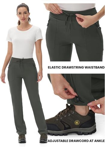 Rdruko Women's Hiking Pants Quick Dry Lightweight Water Resistant Outdoor Pants Athletic Joggers with Zipper Pockets in Saudi Arabia