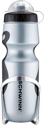 حامل زجاجة الدراجة شوين مع زجاجة ماء معزولة عاكسة، 26 أونصة. زجاجة رياضية مضغوطة خالية من مادة BPA وقفص بوليمر متين، ملحق سهل التركيب لركوب الدراجات in Kuwait