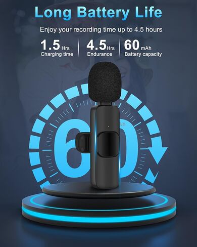 2 حزمة ميكروفون لاسلكي صغير لجهاز iPhone iPad، ميكروفون Lavalier ميكروفون لاسلكي بمشبك لهاتف iPhone، ميكروفون طية صدر السترة Para iPhone Plug-Play لتسجيل الفيديو، المقابلات، Podcast Vlog، YouTube Tiktok in Kuwait