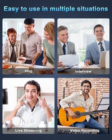 2 حزمة ميكروفون لاسلكي صغير لجهاز iPhone iPad، ميكروفون Lavalier ميكروفون لاسلكي بمشبك لهاتف iPhone، ميكروفون طية صدر السترة Para iPhone Plug-Play لتسجيل الفيديو، المقابلات، Podcast Vlog، YouTube Tiktok in Kuwait
