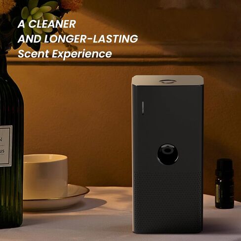 ماكينة هواء معطرة للمنزل، موزع روائح لاسيدول بدون ماء مع هواء بارد تيك، موزع روائح مجموعة الفنادق، سعة 120 مل، تغطية 800 قدم مربع للمنزل، المكتب، المنتجعات الصحية، السيارة، تعمل بالبطارية والتوصيل (أسود) in Kuwait