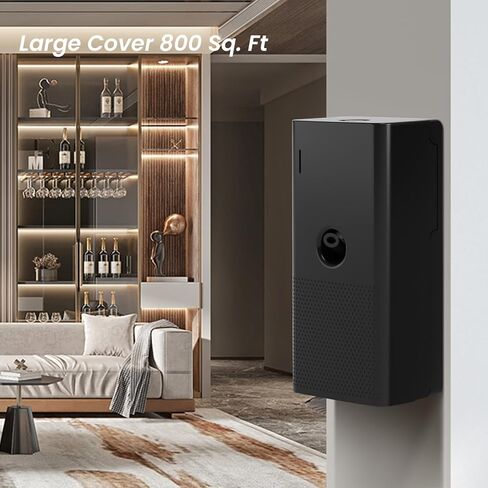 ماكينة هواء معطرة للمنزل، موزع روائح لاسيدول بدون ماء مع هواء بارد تيك، موزع روائح مجموعة الفنادق، سعة 120 مل، تغطية 800 قدم مربع للمنزل، المكتب، المنتجعات الصحية، السيارة، تعمل بالبطارية والتوصيل (أسود) in Kuwait