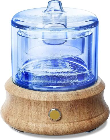 Rechargeable Glass Essential Oil Diffuser with Charging Cord, 80ML Small Cordless Glass Reservoir WoodBase 2 Work Modes Auto-Off 7 Color Light Cool Mist Aroma Diffusers in Saudi Arabia