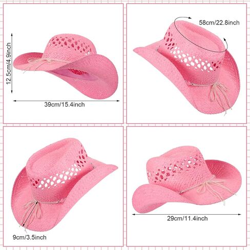 15 Pcs Pink Cowgirl Cowboy Hat Pink Bachelorette Bandanas Heart Sunglasses for Women Western Costume Dress Accessories in Saudi Arabia