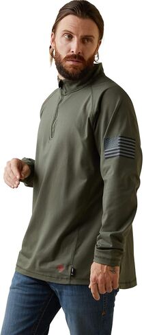 ARIAT Men's Fr Combat Stretch Patriot 1/4 Zip Work Shirt in Saudi Arabia