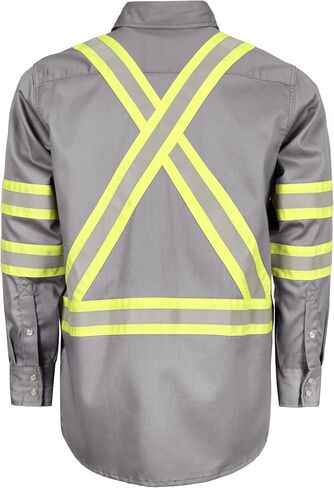قمصان TICOMELA FR للرجال عالية الوضوح/Hi Vis مقاومة للهب/قميص مقاوم للحريق 6.5oz قمصان لحام رجالية in Saudi Arabia