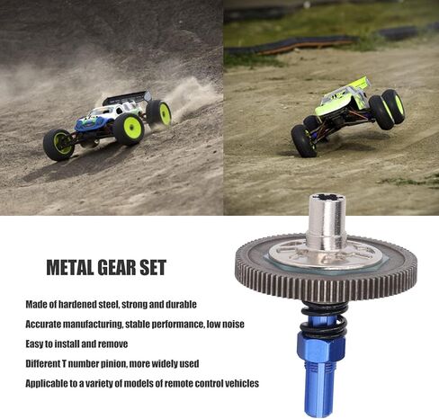 RC Car Gear Set, Differential Pinions Gear Slipper Gear Set Differential Upgrade Parts Metal Gear Assembly for Arrma Senton 1/10 for Granite (Blue) Arrma in Kuwait