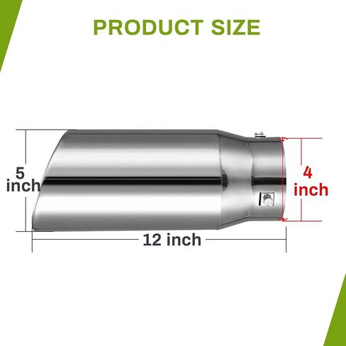 طرف عادم AUTOSAVER88 مقاس 2.5-3.5 بوصة، مدخل 2.5 بوصة - 3.5 بوصة، مخرج 5 بوصة، طرف عادم مسحوق أسود طويل 12 بوصة مع مسامير ومحولات تناسب 2.5 بوصة/2.75 بوصة/3.0 بوصة/3.5 بوصة لأنبوب عادم القطر الخارجي، مثبت بمسمار in Saudi Arabia