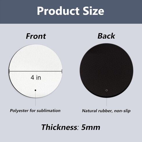50 Pcs Sublimation Blank Cup Coasters, 4x4 Inch Neoprene Blank Cup Mat for Sublimation Transfer Heat Press Printing DIY Crafts (Round) in Saudi Arabia
