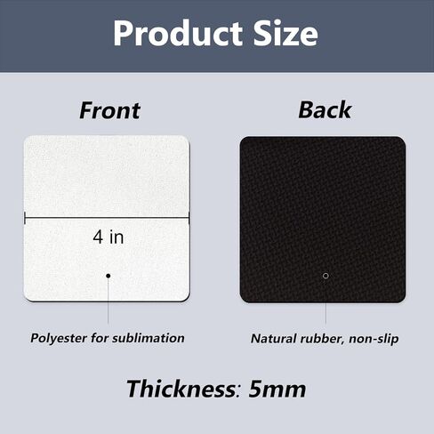 50 Pcs Sublimation Blank Cup Coasters, 4x4 Inch Neoprene Blank Cup Mat for Sublimation Transfer Heat Press Printing DIY Crafts (Round) in Saudi Arabia