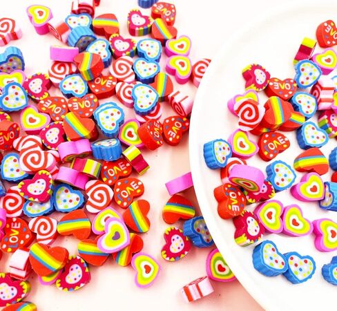 Mini Erasers for Kids Bulk, 300Pcs Small Heart Love Pencil Erasers Cute Erasers for Valentine's Day Party Favors Students Homework School Classroom Rewards Prizes (300 Heart) in Saudi Arabia